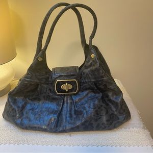 Brahmin Satchel Black and Gray Leather